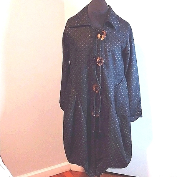 NWT Tulip Clothing Funky Bohemian Toggle Jacket Black Cotton Size M - Picture 2 of 9